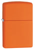 Widok z przodu kąt 3/4 zapalniczka Zippo Orange Matte model podstawowy