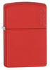 Widok z przodu kąt 3/4 zapalniczka Zippo Red Matte z logo Zippo