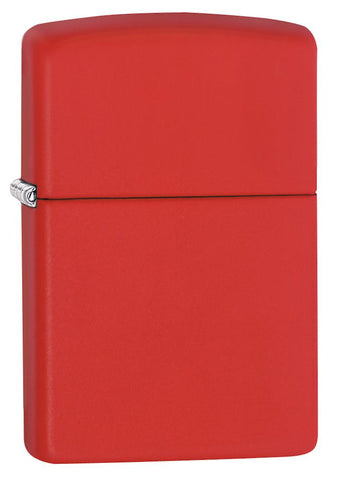 Widok z przodu kąt 3/4 zapalniczka Zippo Red Matte model podstawowy