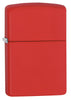 Widok z przodu kąt 3/4 zapalniczka Zippo Red Matte model podstawowy