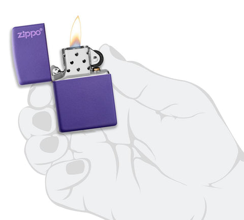 Purple Matte Zippo Logo
