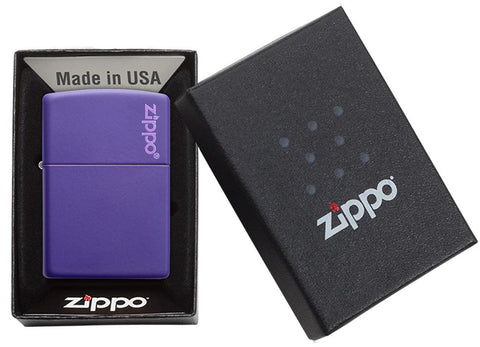 Purple Matte Zippo Logo