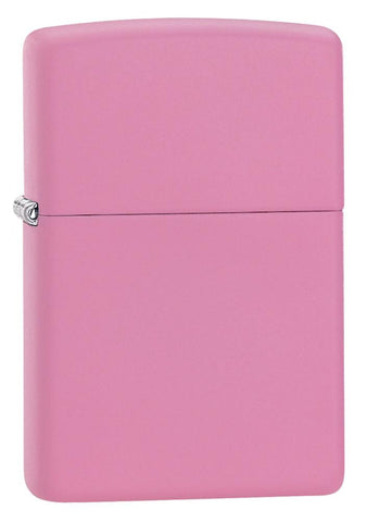 Widok z przodu kąt 3/4 zapalniczka Zippo Pink Matte model podstawowy 