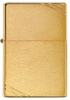 Widok z przodu zapalniczka Zippo Vintage Brass Brushed z ozdobnymi ukośnymi kreskami w obu narożnikach