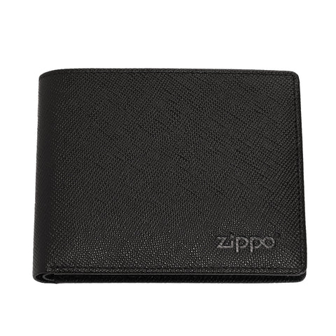 Portfel Zippo ze skóry saffiano z logo Zippo widok z przodu