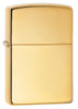 Widok z przodu kąt 3/4 zapalniczka Zippo High Polished Brass model podstawowy