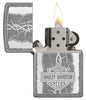 29560, Harley-Davidson Barbed Wire, Laser Engrave, Antique Silver Plate, Classic Case