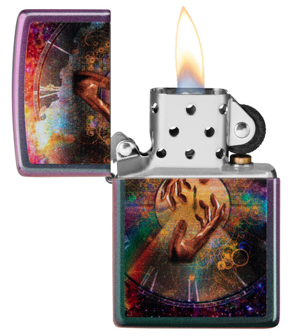 Zapalniczka Zippo fioletowo-zielona matowa Spiritual Journey Podróż w czasie Online Otwórz tylko z płomieniem
