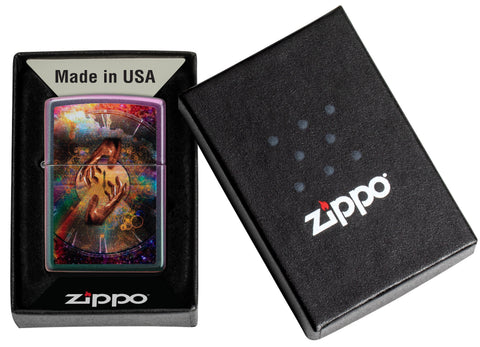 Zapalniczka Zippo fioletowo-zielona matowa Spiritual Journey Podróż w czasie Online Tylko w otwartym pudełku prezentowym