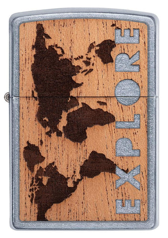 Widok z przodu zapalniczka Zippo Chrome Woodchuck Landscape