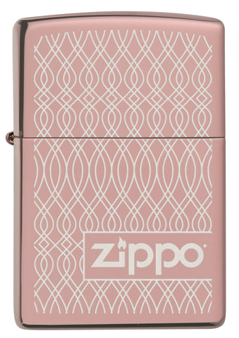 Zapalniczka Zippo High Polish Rose Gold Geometric Pattern Waves Logo Online Only