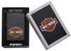 Zapalniczka Zippo Harley-Davidson® czarny mat z logo Texture Print Tylko online w otwartym pudełku Harley-Davidson® Gift Box