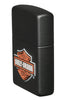 Widok z boku z przodu pod kątem 3/4 Zapalniczka Zippo Harley-Davidson® Black Matte with Texture Print Logo Tylko online