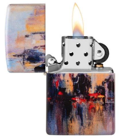 Zapalniczka Zippo 540 Degree City Skyline Design Like A Painting Online Only Open With Flame