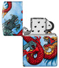 Widok z przodu zapalniczka Zippo White Matte 540° Color Image ze smokami otwarta 