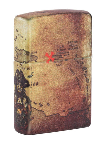 Widok z tyłu zapalniczka Zippo White Matte 540° Color Image z piracką mapą
