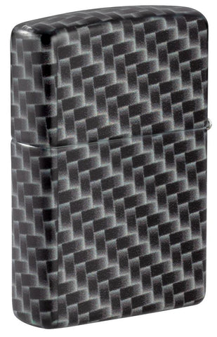Widok z boku zapalniczka Zippo White Matte 540 Grad Color Image ze wzorem z prostokątnych kafelek