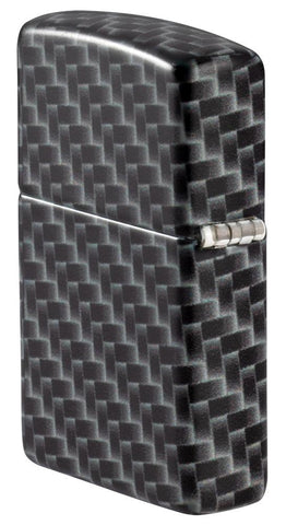 Widok z tyłu kąt 3/4 zapalniczka Zippo White Matte 540 Grad Color Image ze wzorem z prostokątnych kafelek