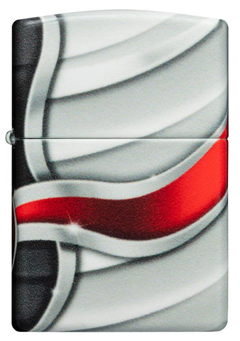 Widok z przodu zapalniczka Zippo White Matte Color Image 540 stopni z płomieniem Zippo