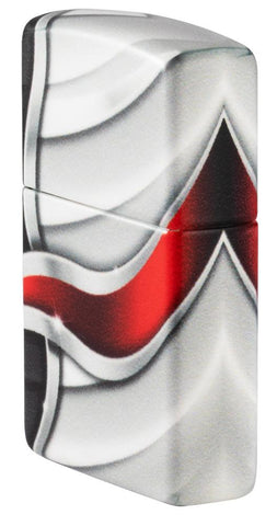 Zapalniczka Zippo White Matte Color Image 540 stopni z płomieniem Zippo widok z boku
