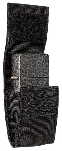 Widok z boku etui na zapalniczkę Zippo z zapalniczką Black Crackle