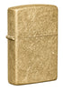 Widok z przodu 3/4 kąta Zapalniczka Zippo Basic Model Tumbled Brass