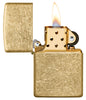 Zapalniczka Zippo model podstawowy mosiądz kruszony otwarty z płomieniem