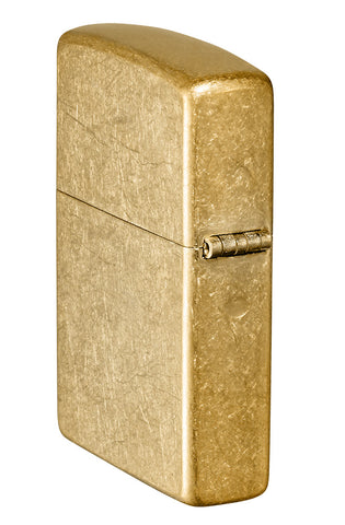 Widok z tyłu 3/4 kąta Zapalniczka Zippo Basic Model Tumbled Brass