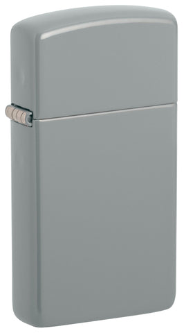 Widok z przodu Zapalniczka Zippo kątowa 3/4 Slim Flat Grey Grey Matt