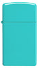 Widok z przodu Zapalniczka Zippo Slim Flat Turquoise model podstawowy