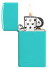 Zapalniczka Zippo Slim Flat Turquoise model podstawowy otwierany płomieniem