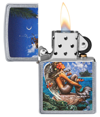 Zapalniczka Zippo Rick Rietveld Syrenka z anielskimi skrzydłami na wyspie Online Only Open with Flame