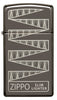 Widok z przodu Zapalniczka Zippo 65 Years Slim Black Ice Limited Edition 65th Anniversary z grawerowanym wzorem