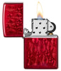Zapalniczka Zippo czerwona z wieloma płomieniami Zippo otwarta z płomieniem