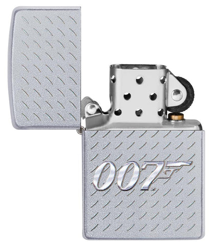 Zapalniczka Zippo chrom James Bond z logo 007 otwarta