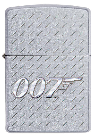 Widok z przodu zapalniczka Zippo chrom James Bond z logo 007