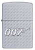 Widok z przodu zapalniczka Zippo chrom James Bond z logo 007