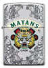 Widok z przodu zapalniczka Zippo chrom z głębokim grawerem Mayans M.C.