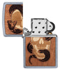 Zapalniczka Zippo Woodchuck czaszka z wężem otwarta
