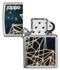 Zapalniczka Zippo chrom z logo Zippo i figurą geometryczną otwarta