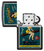 Zapalniczka Zippo reklama w stylu retro z kobietą siedzącą na cygarze otwarta