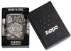 Zapalniczka Zippo szara róża z banknotów w otwartym pudełku premium