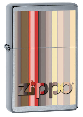 Vue de trois quarts du briquet tempête Zippo Stripes Design