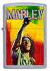 Widok z przodu zapalniczka Zippo chrom Bob Marley z podniesioną pięścią