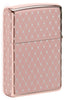 Tylne spojrzenie 3/4 kąta Zapalniczka Zippo 360 stopni Grawerowanie laserowe Rose Gold Mesh Design Tylko online