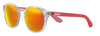 Okulary przeciwsłoneczne Zippo Widok z przodu ¾ kąta z przezroczystą oprawką i soczewkami oraz zausznikami w kolorze pomarańczowym