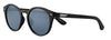 Zippo Okulary przeciwsłoneczne Widok z przodu ¾ kąt z okrągłymi soczewkami i szerokimi zausznikami, czarne z białym logo Zippo