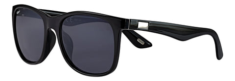 Okulary przeciwsłoneczne 3/4 kąta Zippo z czarną oprawką i srebrnymi aplikacjami na zausznikach