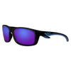 Widok z przodu 3/4 kąta Zippo Okulary przeciwsłoneczne Niebieskie soczewki z czarnymi niebieskimi oprawkami